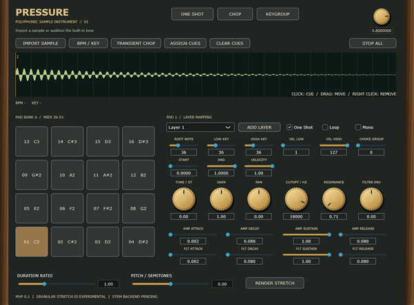 PRESSURE - Vintage Sampler Plugin