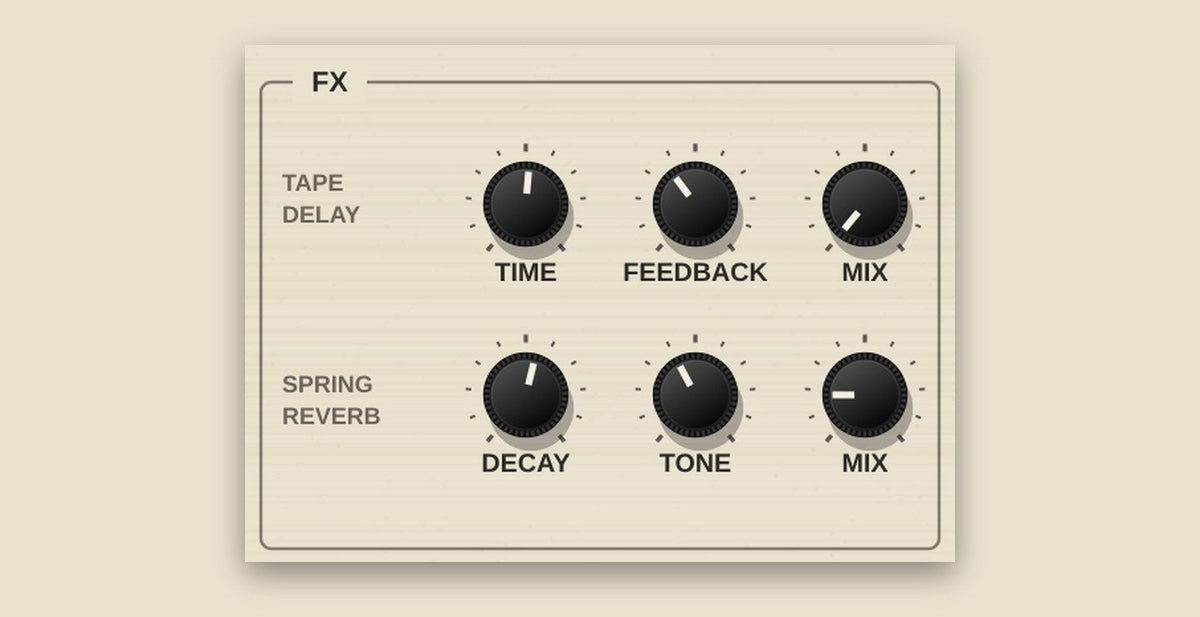 WAVETABLE CRATE tape delay and spring reverb
