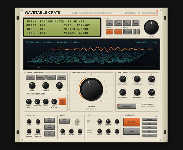 WAVETABLE CRATE - 12-Bit Resynthesis Sampler Instrument