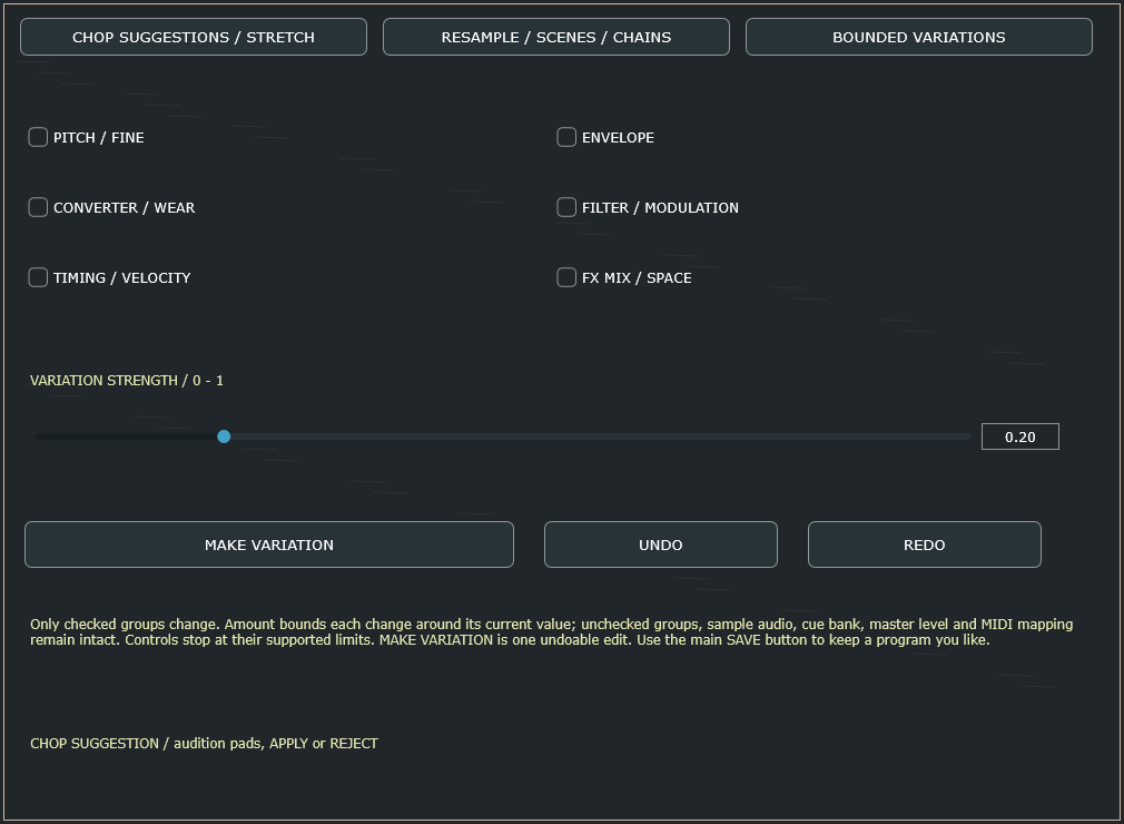 DUST RACK v1.1 bounded sound variations