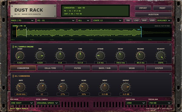 DUST RACK - Vintage Sampler Instrument